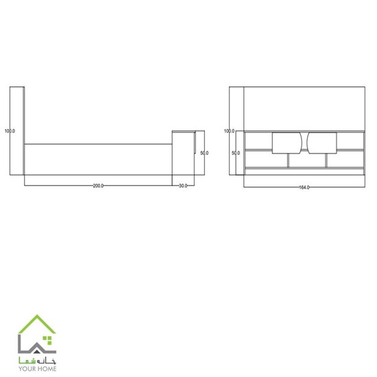 ابعاد تختخواب دو نفره صبا