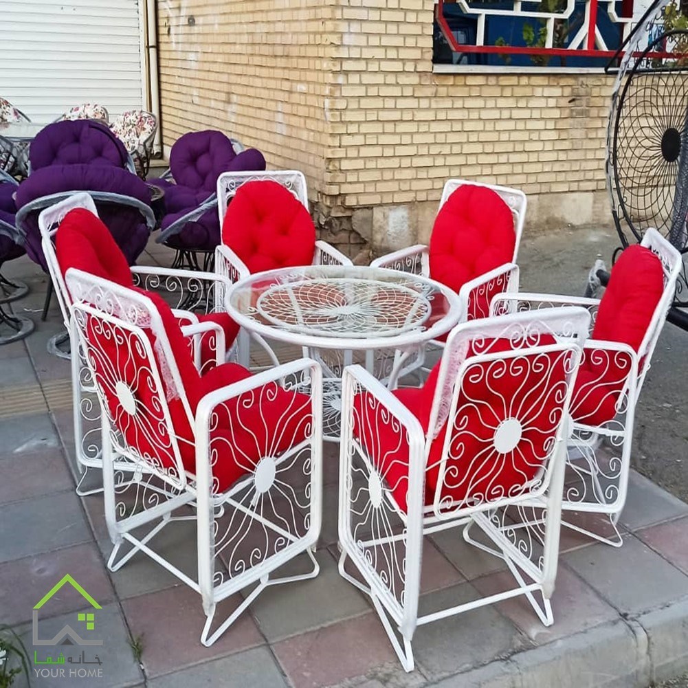 میز و صندلی باغی فلزی مدل گلباران