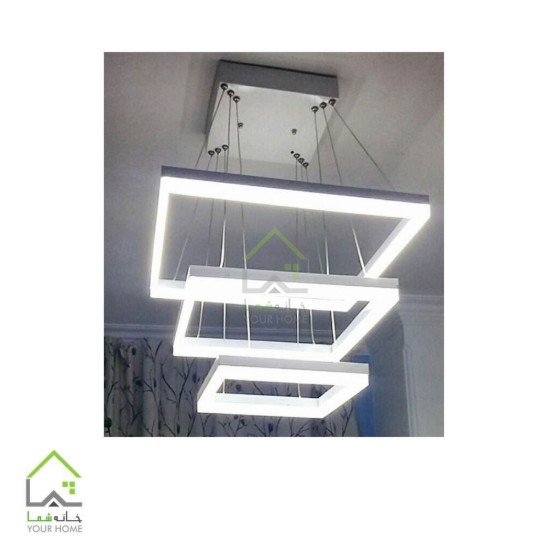 لوستر مدرن LED مربع سه طبقه ابعاد 405060