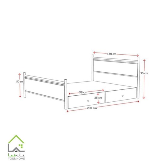 ابعاد تختخواب دو نفره ملودی