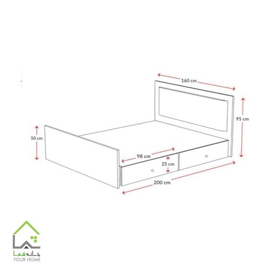 ابعاد تختخواب دو نفره رادو