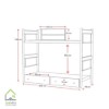 ابعاد تخت خواب دو طبقه آریا