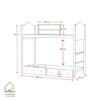ابعاد تخت دو طبقه والریا