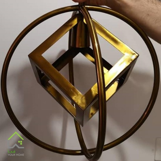 لوستر آویز فلزی مکعبی