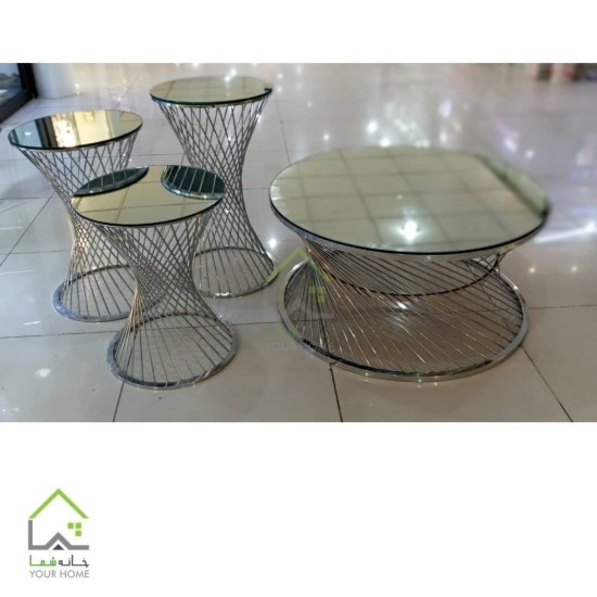 میز عسلی فلزی طلایی
