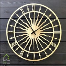 ساعت دیواری فلزی طلایی