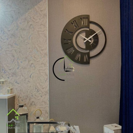 ساعت دیواری فلزی طرح پازل طلایی
