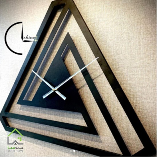 ساعت دیواری مثلثی فلزی