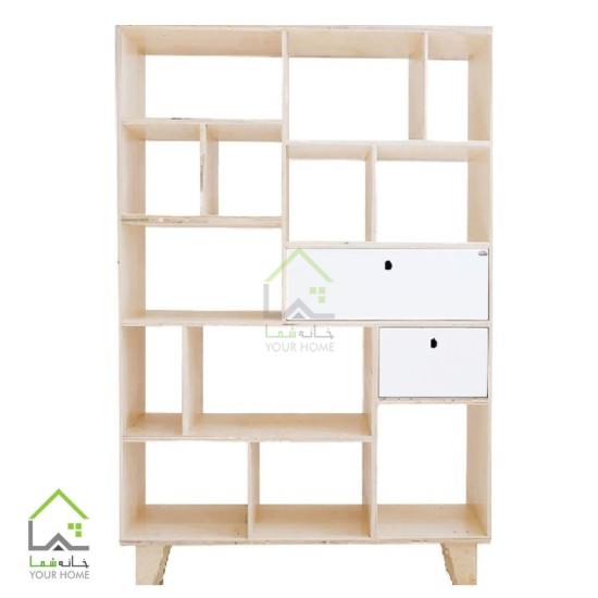 کتابخانه چوبی ایستاده کشودار
