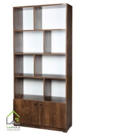 کتابخانه چوبی کمدار قهوه ای روشن