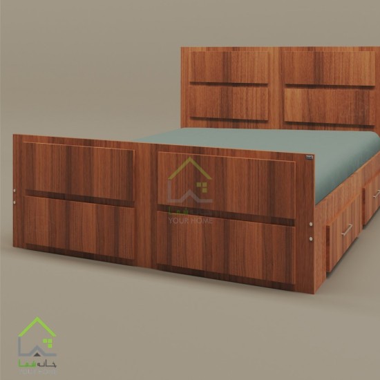 سرویس خواب چوبی دو نفره طرح مستطیل
