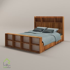 تختخواب چوبی دو نفره مدل آسو
