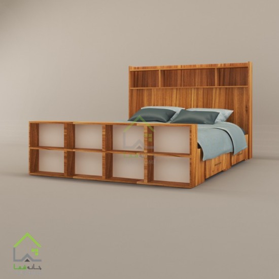 تختخواب چوبی دو نفره مدل آسو