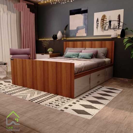 تختخواب دو نفره کشو دار رایان