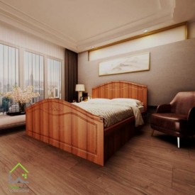 تخت خواب چوبی دو نفره مدل ژینا