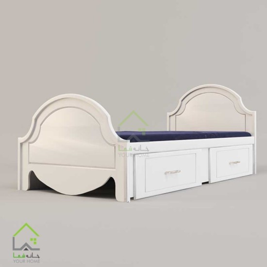 تخت چوبی یک نفره کشودار آهو