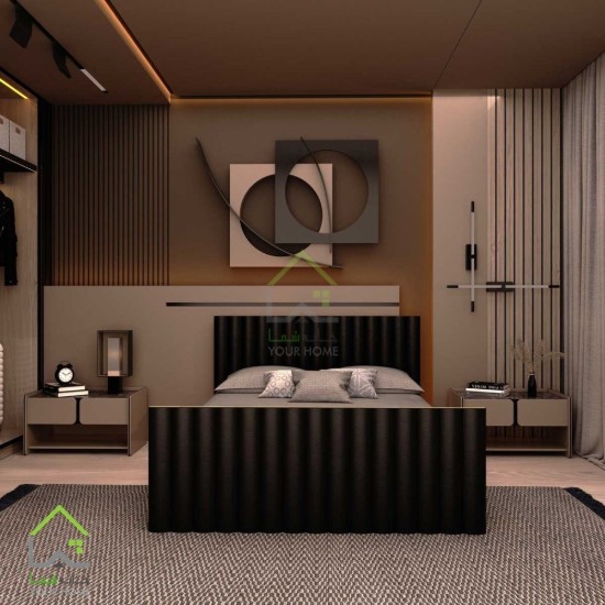تختخواب دو نفره مدل آراد مشکی