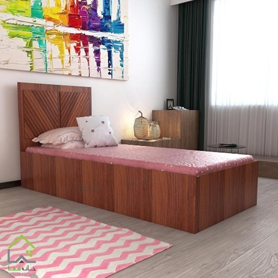 تختخواب یکنفره چوبی مدل رویا