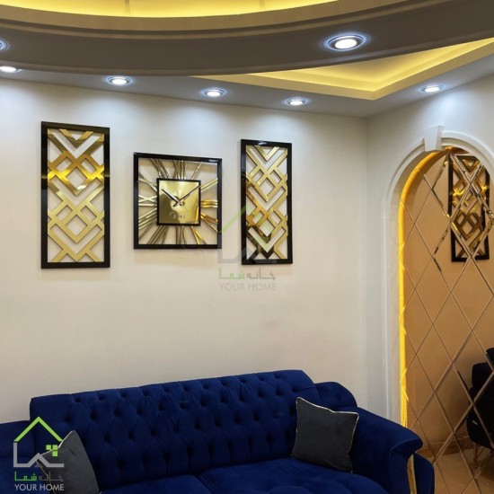 ساعت دیواری آینه ای نقره ای
