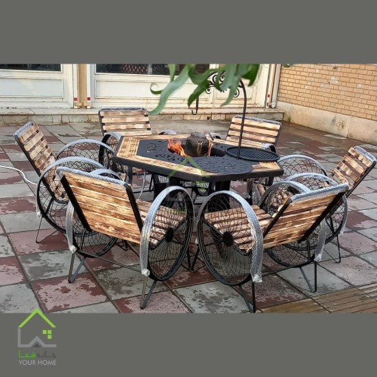 میز آتشدان باغی 6 نفره