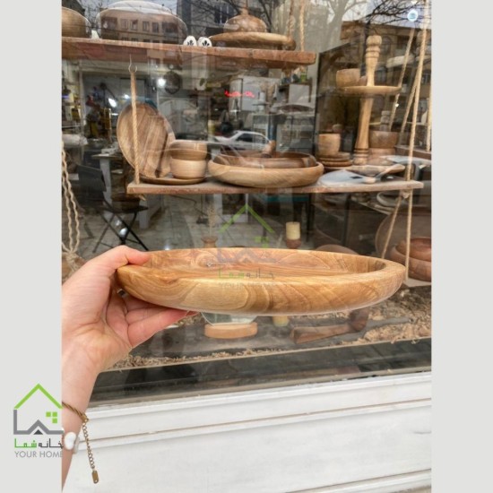 بشقاب چوبی از چوب گردو