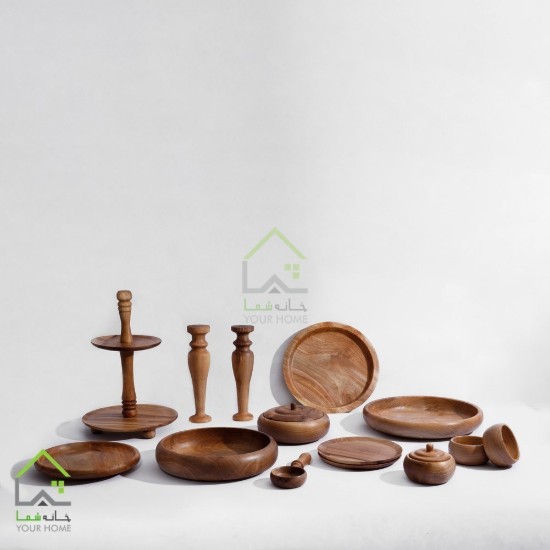بشقاب چوبی از چوب گردو