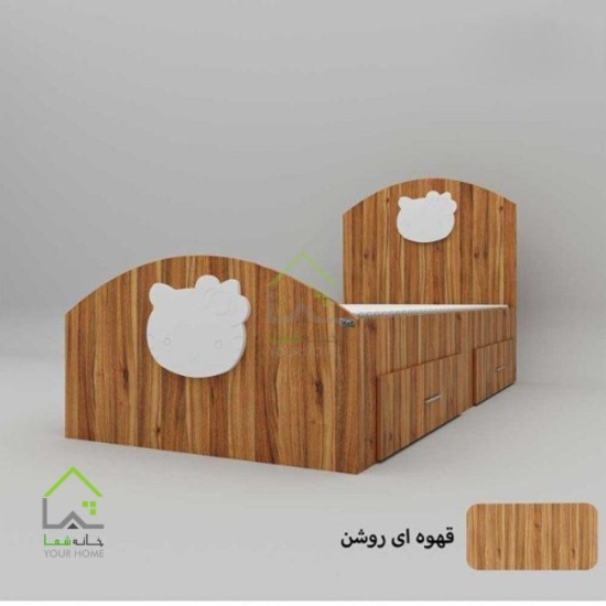 تختخواب دخترانه کیتی رنگ سفید
