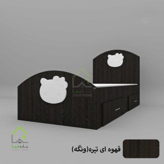 تختخواب دخترانه کیتی رنگ سفید