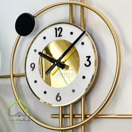 ساعت دیواری باربد رنگ طلایی