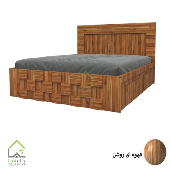 تختخواب دونفره مدرن طوسی سفید