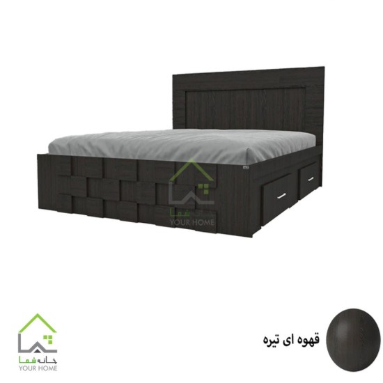 تختخواب دونفره مدرن طوسی سفید