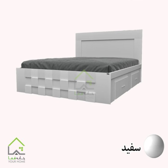 تختخواب دونفره مدرن طوسی سفید