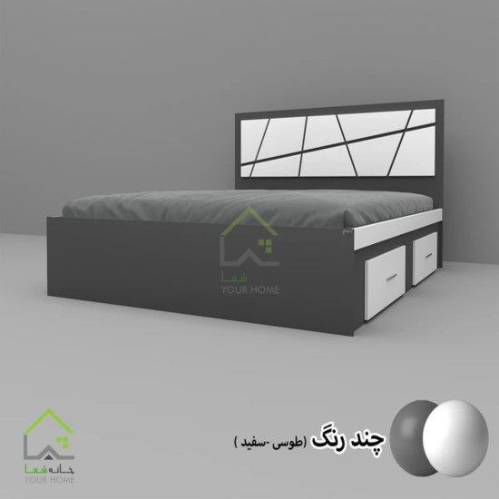 تختخواب دونفره طرحدار