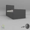تختخواب یک نفره درب کمدی طوسی
