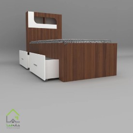 تختخواب یک نفره باکس دار دو رنگ