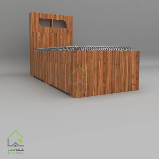 تختخواب یک نفره باکس دار دو رنگ