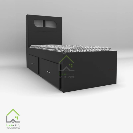 تختخواب یک نفره باکس دار دو رنگ