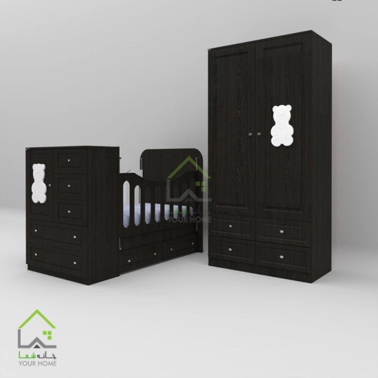 تختخواب و کمد کودک طرح تدی
