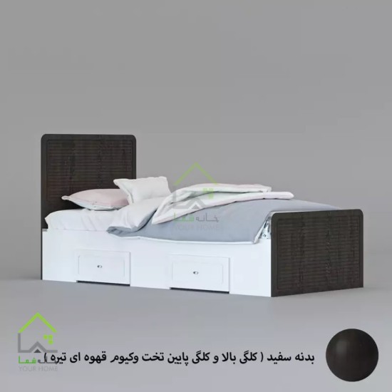تخت خواب یکنفره تیارا صورتی