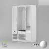 جاکفشی دو درب دو تیکه آینه دار سفید