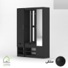 جاکفشی دو تیکه کمدی آینه دار مشکی