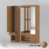 جاکفشی دو درب کمدی آینه دار قهوه ای روشن