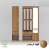 جاکفشی دو درب کمدی آینه دار قهوه ای روشن
