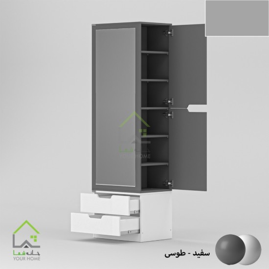 جاکفشی کمدی دسته سی ان سی قهوه ای روشن