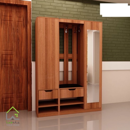 جاکفشی ایستاده دو تیکه درب کمدی گردویی