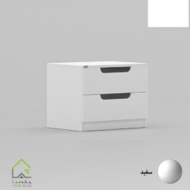 پاتختی مدرن دو کشو دسته سی ان سی مشکی