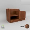 پاتختی مدرن شلف دار با دستگیره سی ان سی گردویی