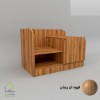 پاتختی مدرن شلف دار با دستگیره سی ان سی قهوه ای روشن