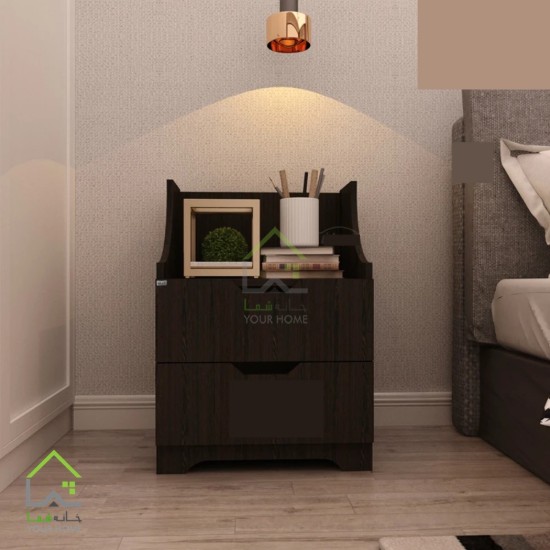 پاتختی مدرن دسته سی ان سی لبه منحنی قهوه ای روشن
