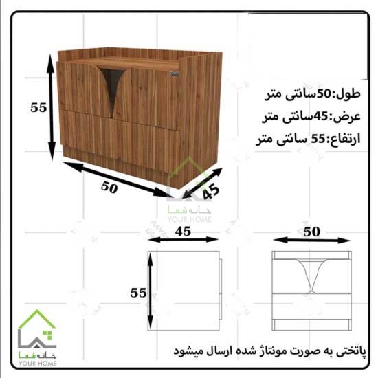 پاتختی ساده و مدرن درب کمدی دستگیره مگنتی دو رنگ